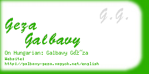 geza galbavy business card